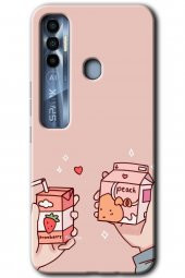 Tecno Spark 7 Pro Kılıf HD Desen Baskılı Arka Kapak - Meyveli Süt - 1