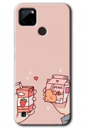 Realme C21 Kılıf HD Desen Baskılı Arka Kapak - Meyveli Süt - 1