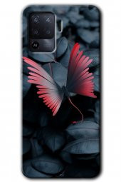 Oppo Reno 5 Lite Kılıf HD Desen Baskılı Arka Kapak - Dark Butterfly - 1
