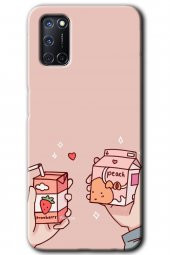 Oppo A72 Kılıf HD Desen Baskılı Arka Kapak - Meyveli Süt - 1