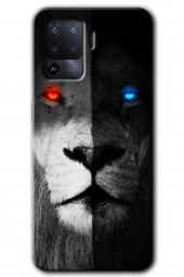 Oppo Reno 5 Lite Kılıf HD Desen Baskılı Arka Kapak - Fire and Ice Lion - 1