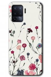 Oppo Reno 5 Lite Kılıf HD Desen Baskılı Arka Kapak - Mat Çiçek - 1