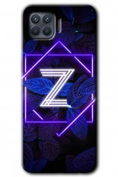 Oppo Reno 4 Lite Kılıf HD Desen Baskılı Arka Kapak - Dark Neon Yaprak Z Harfi - 1