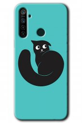 Realme 6i Kılıf HD Desen Baskılı Arka Kapak - Cat Vector - 1