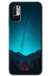 Redmi Note 10 5G Kılıf HD Desen Baskılı Arka Kapak - Night Fores Mount - 1