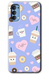 Oppo Reno 4 Kılıf HD Desen Baskılı Arka Kapak - Coffee Cake - 1