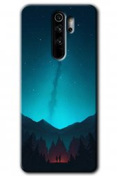 Redmi Note 8 Pro Kılıf HD Desen Baskılı Arka Kapak - Night Fores Mount - 1