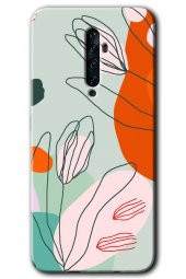 Oppo Reno 2z Kılıf HD Desen Baskılı Arka Kapak - Vektör Çiçekler - 1