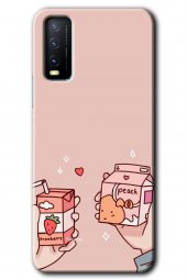 Vivo Y20 Kılıf HD Desen Baskılı Arka Kapak - Meyveli Süt - 1