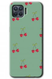 Oppo Reno 4 Lite Kılıf HD Desen Baskılı Arka Kapak - Kiraz Berry - 1