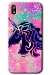 Huawei Y5 2019 Kılıf HD Desen Baskılı Arka Kapak - Unicorn Kristal - 1