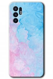Oppo Reno 6 Kılıf HD Desen Baskılı Arka Kapak - Blue Art - 1