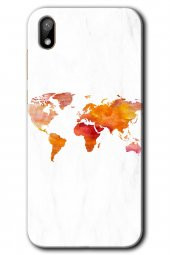 Huawei Y5 2019 Kılıf HD Desen Baskılı Arka Kapak - Dünya Haritası - 1
