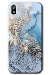 Huawei Y5 2019 Kılıf HD Desen Baskılı Arka Kapak - Eski Mermer - 1