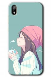 Huawei Y5 2019 Kılıf HD Desen Baskılı Arka Kapak - Happy Girl - 1