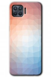 Oppo Reno 4 Lite Kılıf HD Desen Baskılı Arka Kapak - Polygon Graident 3 - 1