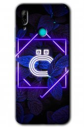 Huawei P smart 2019 Kılıf HD Desen Baskılı Arka Kapak - Dark Neon Yaprak Ö Harfi thumbnail 1