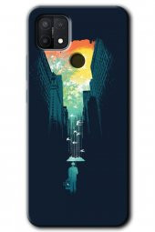 Oppo A15s Kılıf HD Desen Baskılı Arka Kapak - City Bird Sky - 1