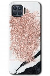 Oppo Reno 4 Lite Kılıf HD Desen Baskılı Arka Kapak - Simli Mermer - 1