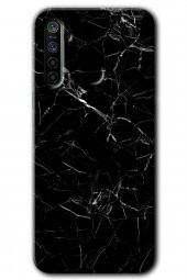 Realme 5i Kılıf HD Desen Baskılı Arka Kapak - Siyah Mermer - 1