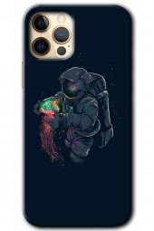 iPhone 12 Pro Kılıf HD Desen Baskılı Arka Kapak - Astronot Kıyafeti - 1