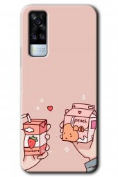 Vivo Y31 2021 Kılıf HD Desen Baskılı Arka Kapak - Meyveli Süt - 1
