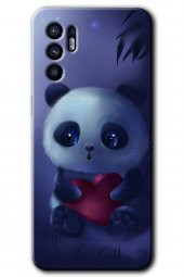Oppo Reno 6 Kılıf HD Desen Baskılı Arka Kapak - Bebek Panda - 1