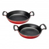 Lava Yuvarlak Kulplu 16-20 cm 2'li Döküm Sahan Seti-Kırmızı - 1