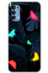 Oppo Reno 4 Kılıf HD Desen Baskılı Arka Kapak - Lighter Butterfly - 1