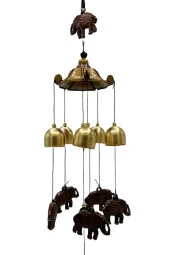 Feng Shui Metal Rüzgar Çanı Şans Bereket Filleri No.2 - 7