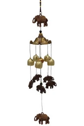 Feng Shui Metal Rüzgar Çanı Şans Bereket Filleri No.2 - 6
