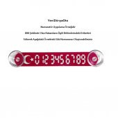 Kırmızı-Beyaz Ay Yıldız Araç Park Telefon Numaratörü -5 ADET- Tel No Gösterici Numaratik YDNMR511 - 2