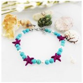 Turkuaz Doğal Taş Yıldız Kadın Halhal - 2