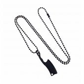 Siyah Satır Mat Erkek Kolye - 1