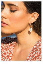 Deniz Kabuğu Kadın Halka Küpe - 1