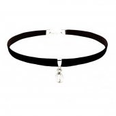Siyah Kadife Kadın Deniz Kabuğu Choker Kolye - 1
