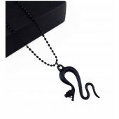 Mat Siyah Erkek Yılan Kolye - 1