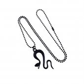 Mat Siyah Erkek Yılan Kolye - 2