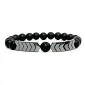 Onix & Hematit Doğal Taş Erkek Bileklik - 1