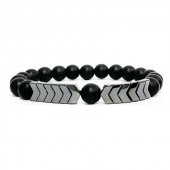 Onix & Hematit Doğal Taş Erkek Bileklik - 4