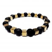 Mat Oniks - Kare Kesim Hematit Erkek Doğal Taş Bileklik - 1