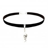 Siyah Kadife Kadın Yılan Choker Kolye - 1