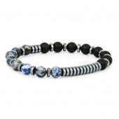 Hematit - Sodalit - Onix Erkek Doğal Taş Bileklik - 1