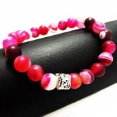 Pembe Akik Erkek Doğal Taş Bileklik - 4