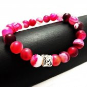 Pembe Akik Erkek Doğal Taş Bileklik - 8