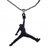 Mat Siyah Erkek Slam Dunk NBA Air Jordan Kolye - 1