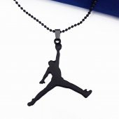 Mat Siyah Erkek Slam Dunk NBA Air Jordan Kolye - 2