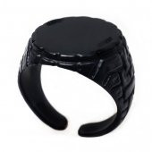 Mat Siyah Renk Erkek Taşsız Yüzük - 3