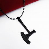 Siyah Renk Balta Tasarım Kolye - 2