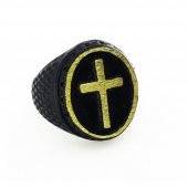 Mat Siyah Renk Gamerloot  Erkek Haç Yüzük - 2